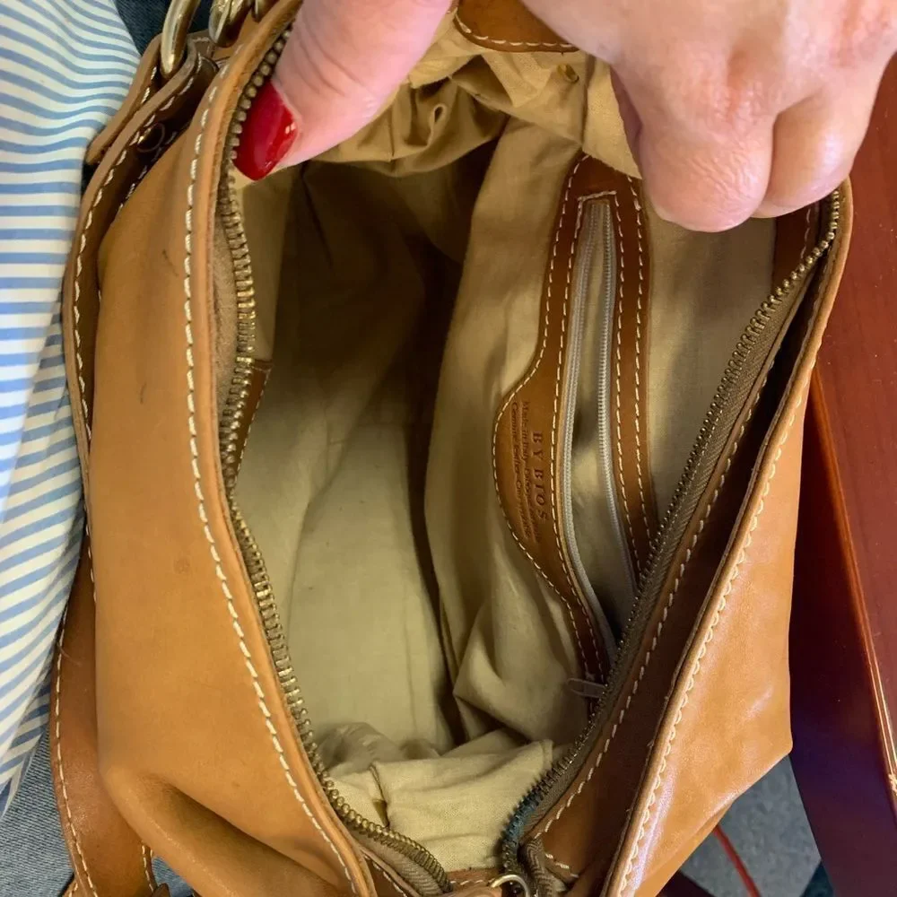 By Bios Vintage Leather Satchel Hand Bag